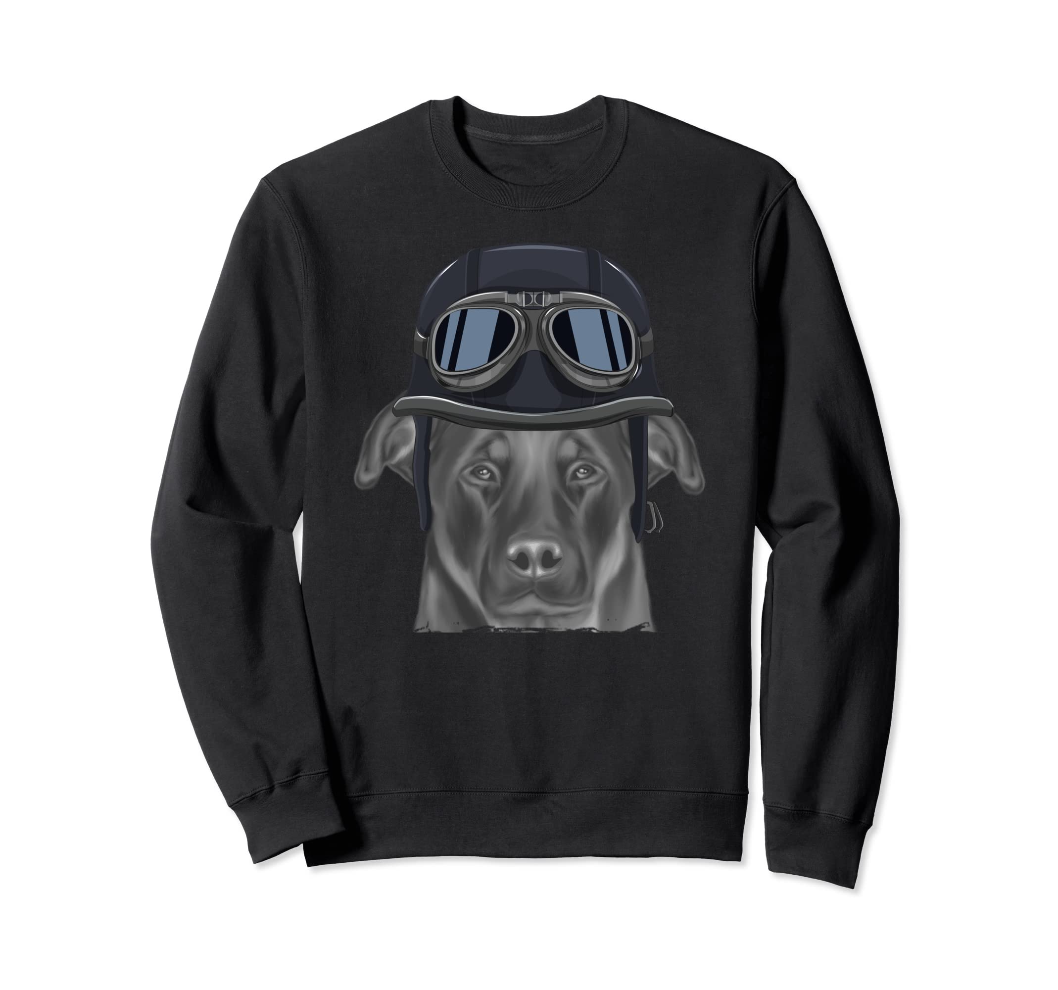 Beauceron Wearing Motorcycle Helmet Sweatshirt - Custom Art Print Men Women - T-Shirt, Sweatshirt, Hoodie