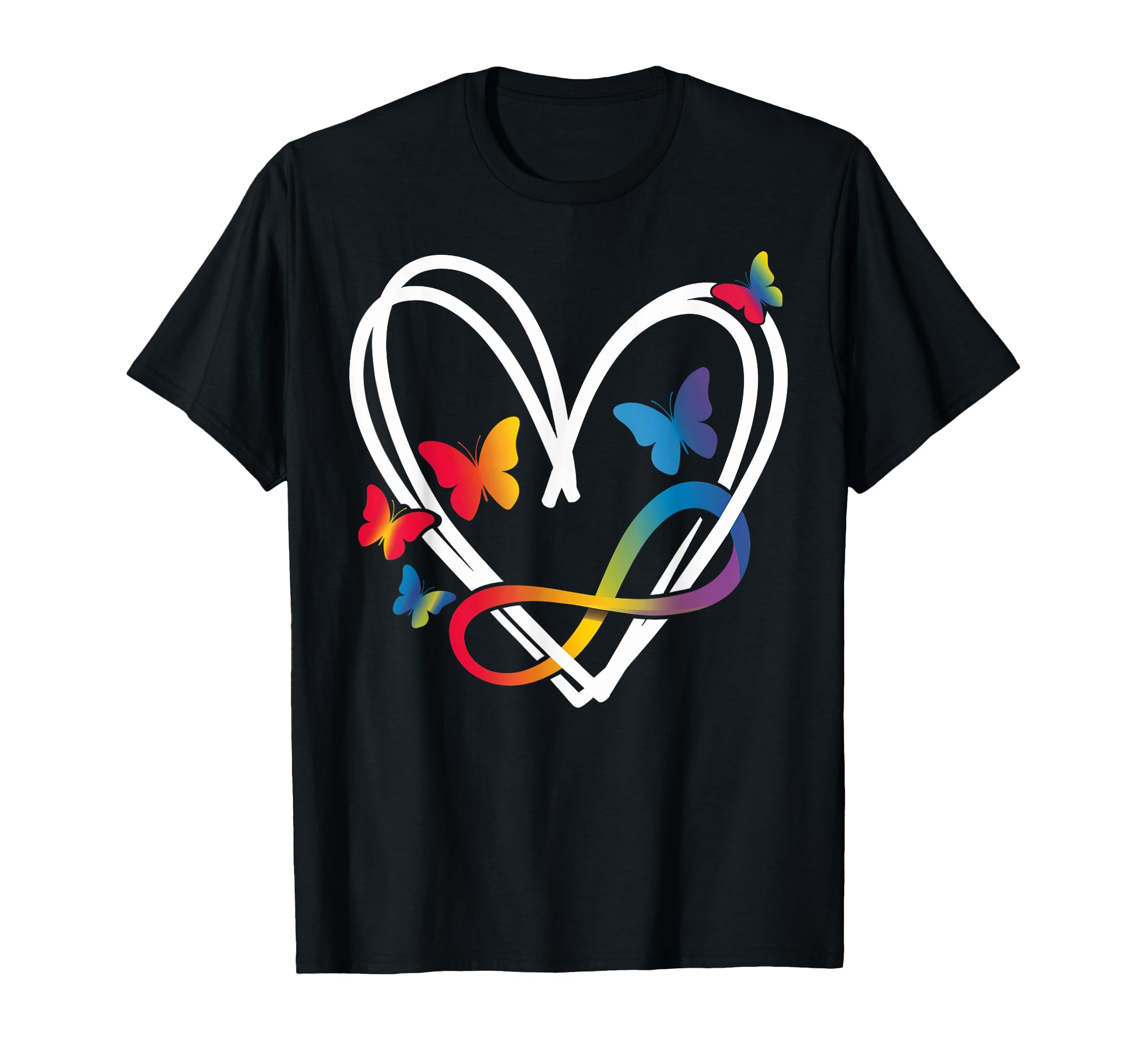 Infinity Heart Autism Awareness Butterfly T-Shirt - Streetwear Style Unisex - T-Shirt, Sweatshirt, Hoodie