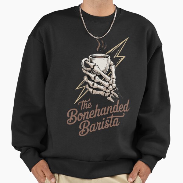 Bonehanded Barista Skeleton Holding Cup Logo Light - Adult & Kids T-Shirts, Sweatshirts & Hoodies apparel design preview 1