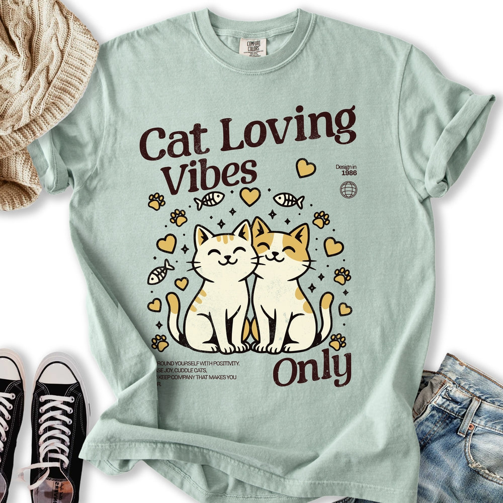 Cat Loving Vibes - Adult & Kids T-Shirts, Sweatshirts & Hoodies apparel design preview 1