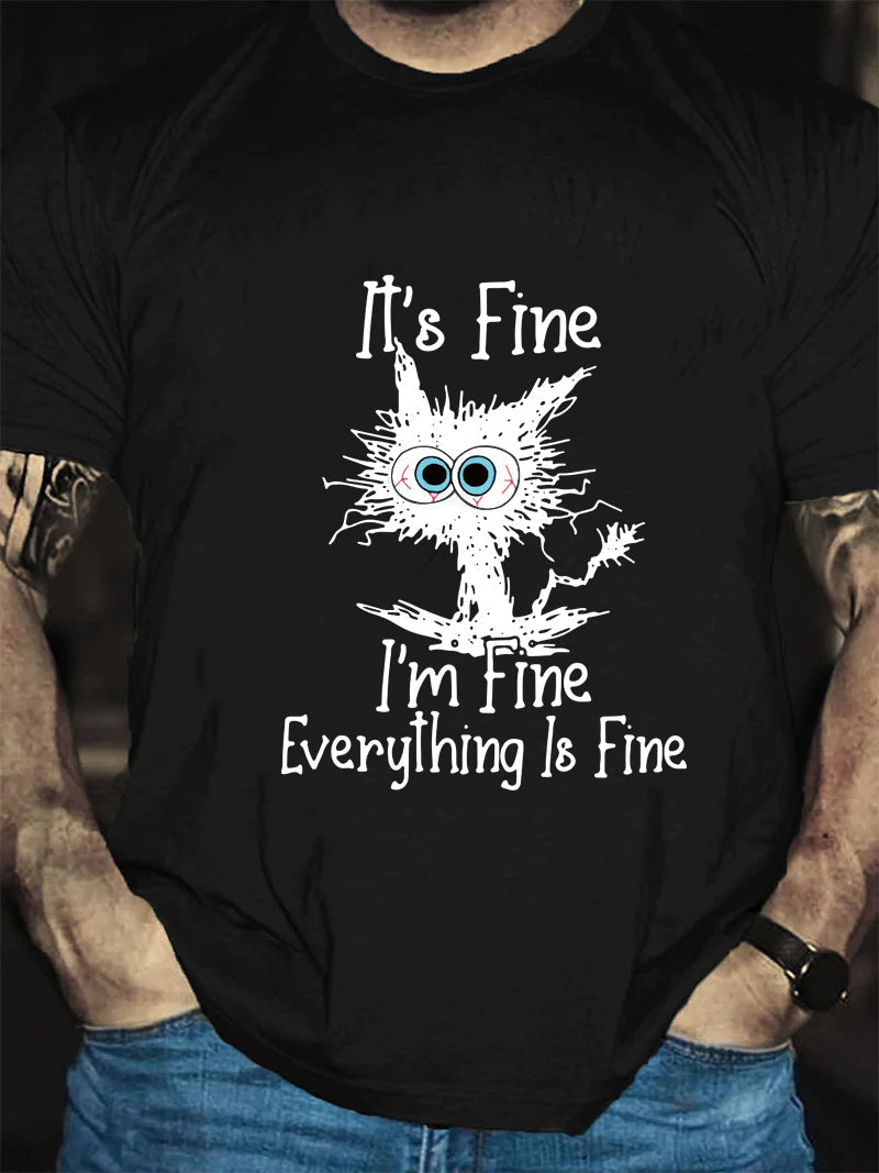 IT'S FINE I'M Print Men Slogan - Adult & Kids T-Shirts, Sweatshirts & Hoodies apparel design preview 4