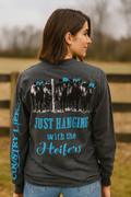 Country Life Preppy Blue Just Hanging Heifer - Adult & Kids T-Shirts, Sweatshirts & Hoodies apparel design preview 1