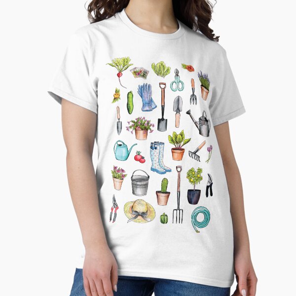 Garden Gear Spring Gardening Pattern w/ Tools - Adult & Kids T-Shirts, Sweatshirts & Hoodies apparel design preview 1