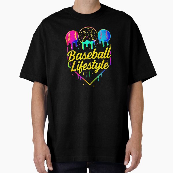 Neon Baseball Lifestyle Drip Color Splash - Adult & Kids T-Shirts, Sweatshirts & Hoodies apparel design preview 1