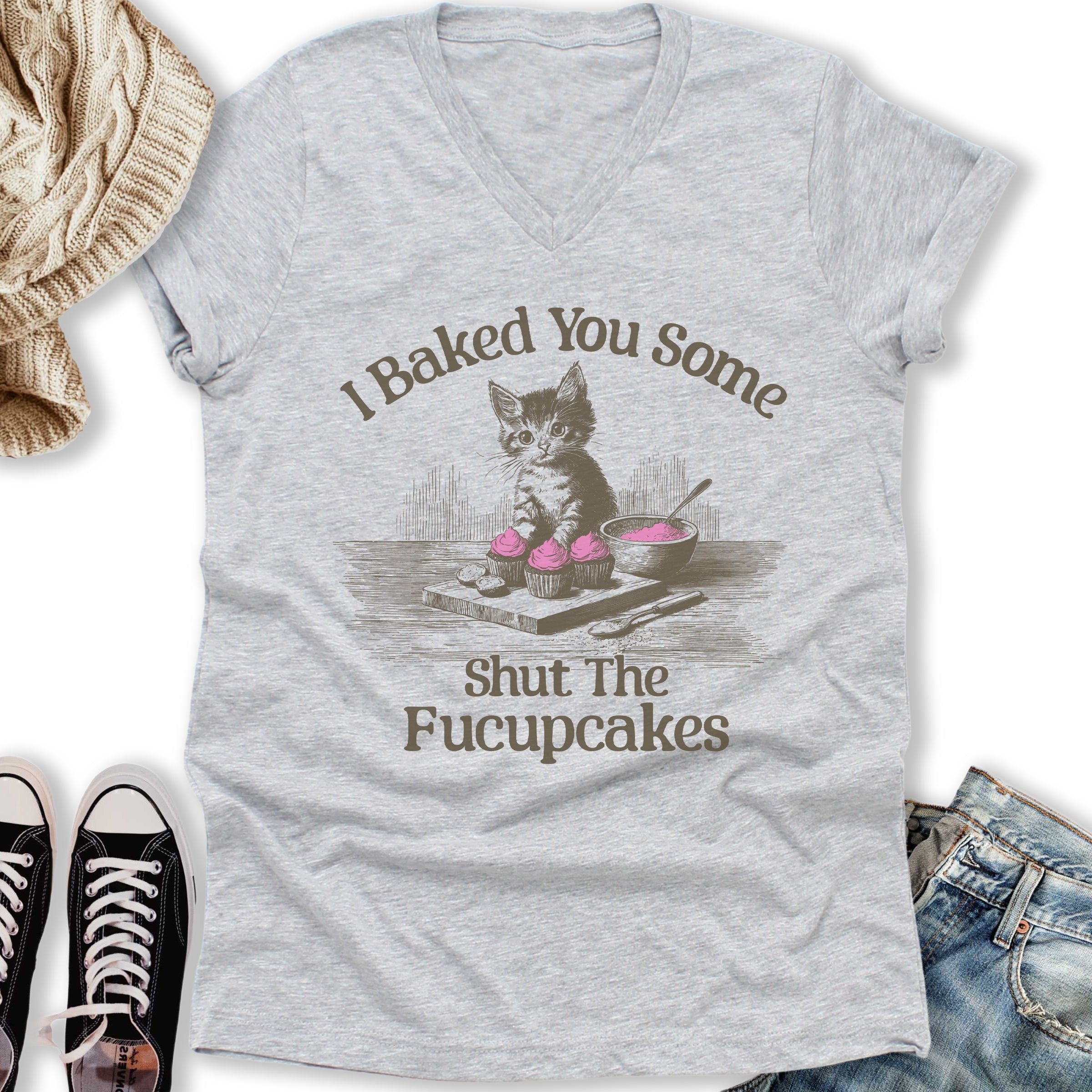 Fucupcakes V-Neck - Adult & Kids T-Shirts, Sweatshirts & Hoodies apparel design preview 1