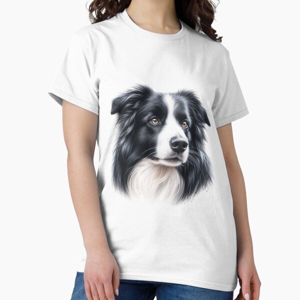 Realistic Border Collie Dog 2 - Adult & Kids T-Shirts, Sweatshirts & Hoodies apparel design preview 1