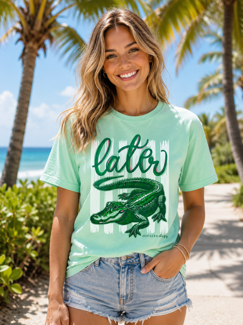 Southernology Later, Gator Comfort Colors - Adult & Kids T-Shirts, Sweatshirts & Hoodies apparel design preview 1