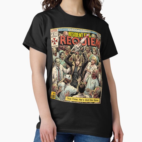 Resident Evil 9 Requiem Leon Vintage Comic Cover Art - Adult & Kids T-Shirts, Sweatshirts & Hoodies apparel design preview 1