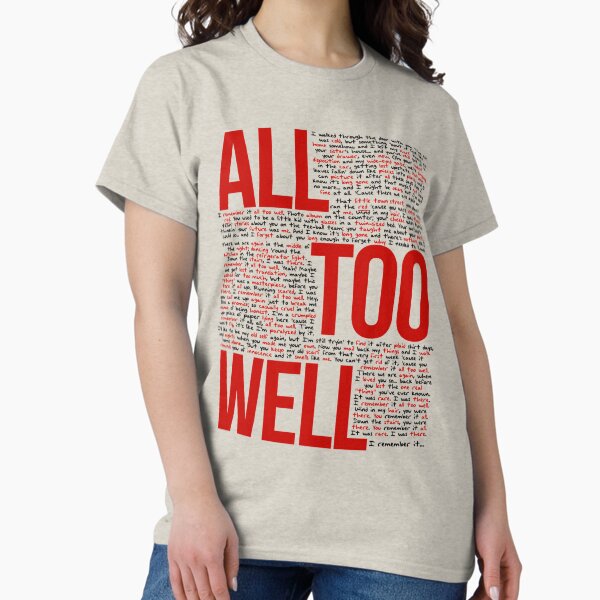 All Too Well lyrics) in White - Adult & Kids T-Shirts, Sweatshirts & Hoodies apparel design preview 1