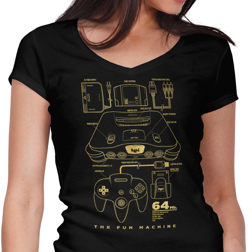 64-Bit Women's V-Neck - Adult & Kids T-Shirts, Sweatshirts & Hoodies apparel design preview 1