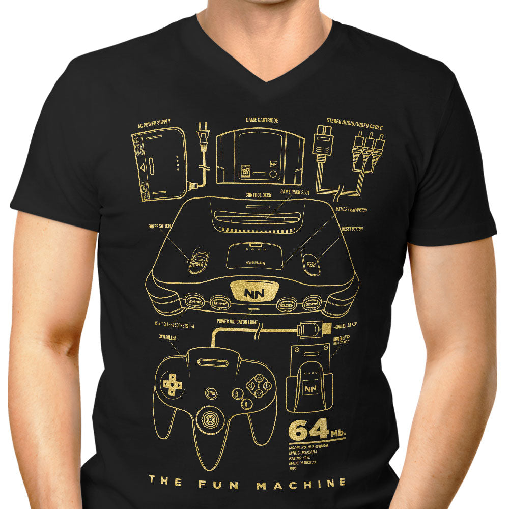 64-Bit Men's V-Neck - Adult & Kids T-Shirts, Sweatshirts & Hoodies apparel design preview 1