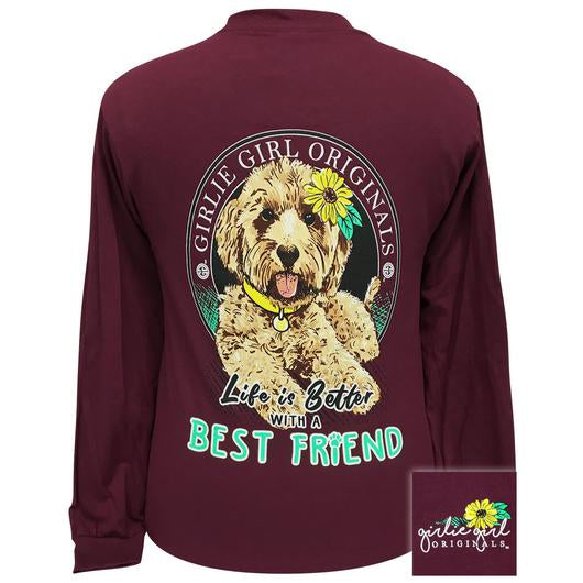 Girlie Girl Originals Best Friend Dog Sunflower - Adult & Kids T-Shirts, Sweatshirts & Hoodies apparel design preview 1