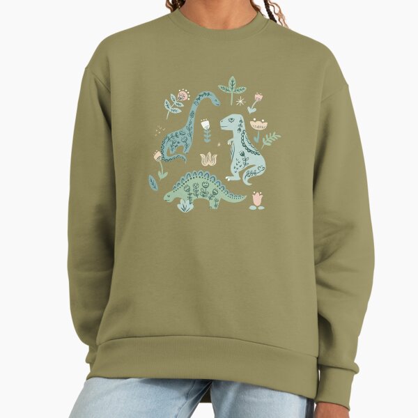 Folk Floral Dinosaur - Adult & Kids T-Shirts, Sweatshirts & Hoodies apparel design preview 1