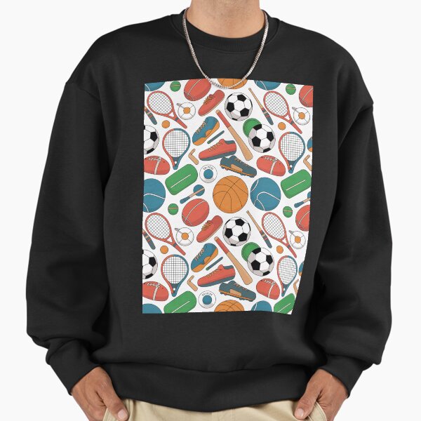 Colorful Sports Equipment Seamless Pattern - Adult & Kids T-Shirts, Sweatshirts & Hoodies apparel design preview 1