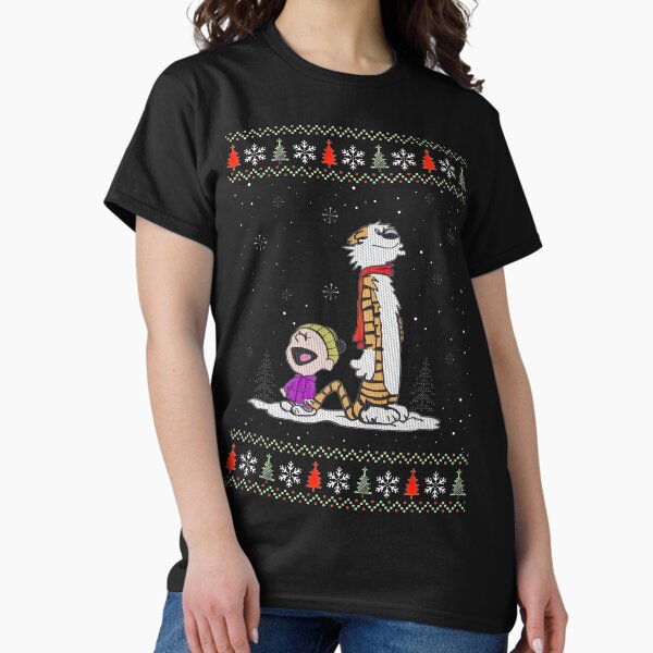 Festive Calvin Hobbes Ugly Sweater Design Limited - Adult & Kids T-Shirts, Sweatshirts & Hoodies apparel design preview 1