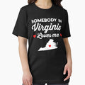 Somebody In Virginia Loves Me: Funny Home State Pride - Adult & Kids T-Shirts, Sweatshirts & Hoodies apparel design preview 1