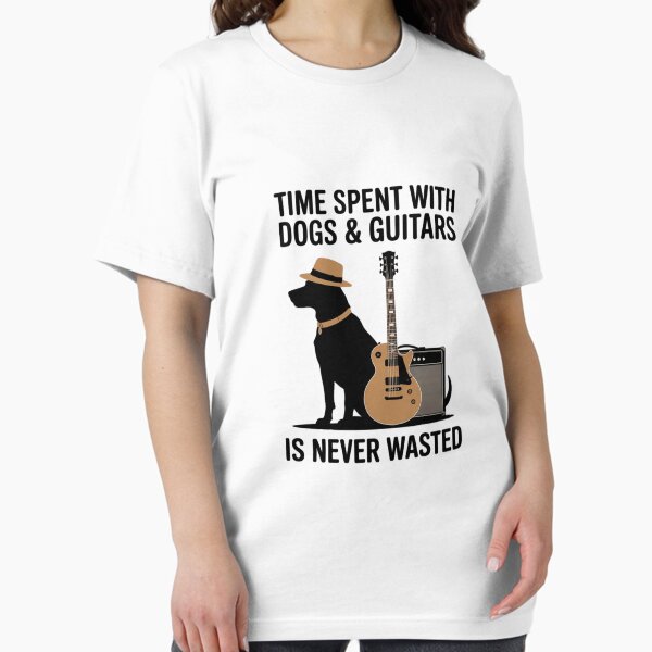 Time spent with dogs and guitars is never wasted - Adult & Kids T-Shirts, Sweatshirts & Hoodies apparel design preview 1
