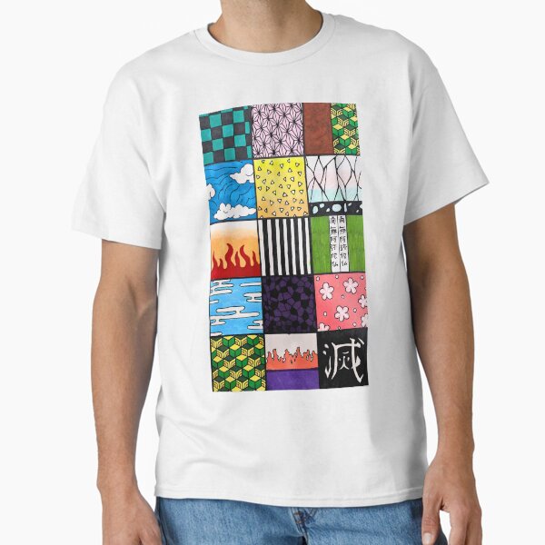 Demon Slayer Pattern Squares - Adult & Kids T-Shirts, Sweatshirts & Hoodies apparel design preview 1
