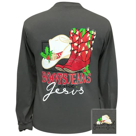 Girlie Girl Originals Boots Jeans Jesus Christmas - Adult & Kids T-Shirts, Sweatshirts & Hoodies apparel design preview 1