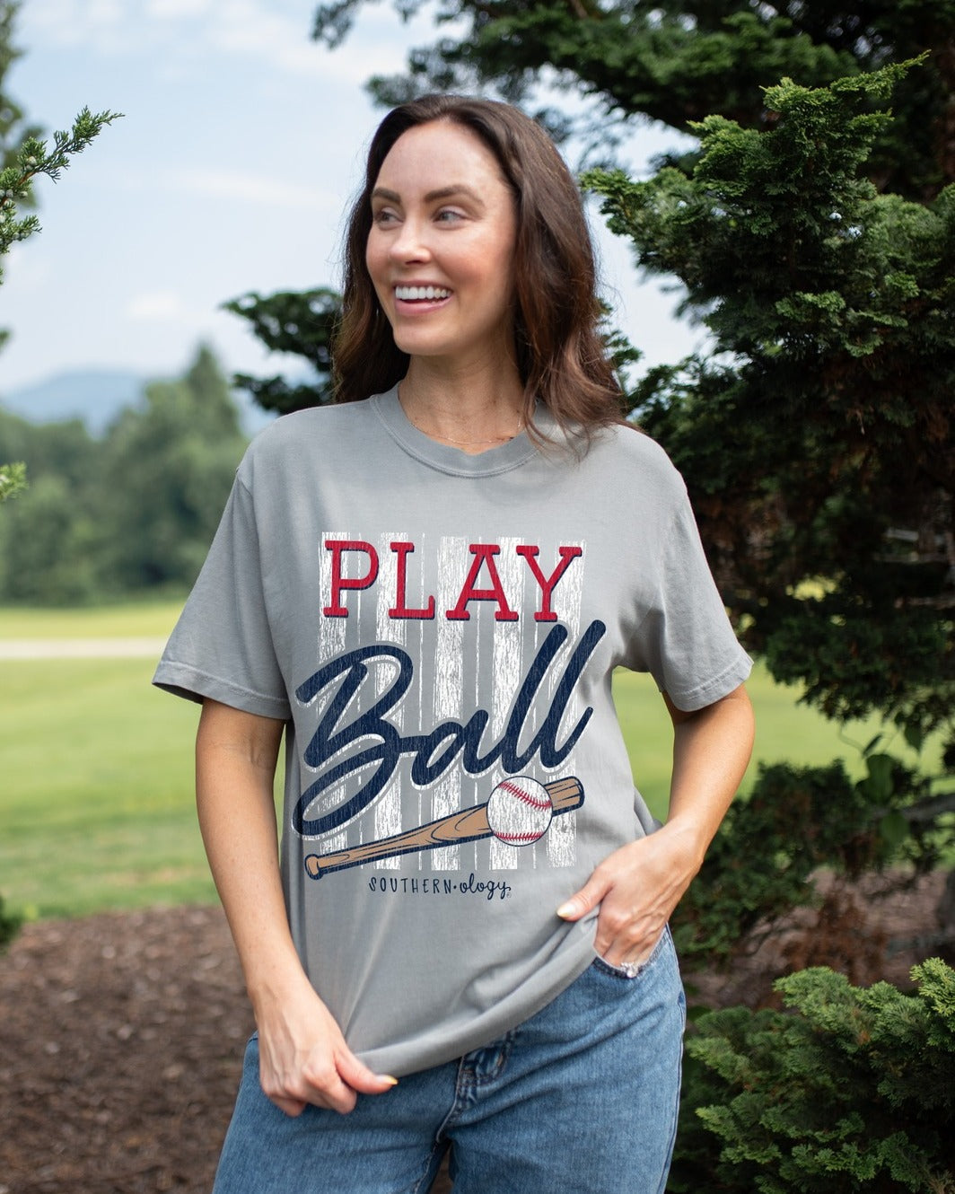 Southernology Baseball Play Ball Comfort Colors - Adult & Kids T-Shirts, Sweatshirts & Hoodies apparel design preview 1