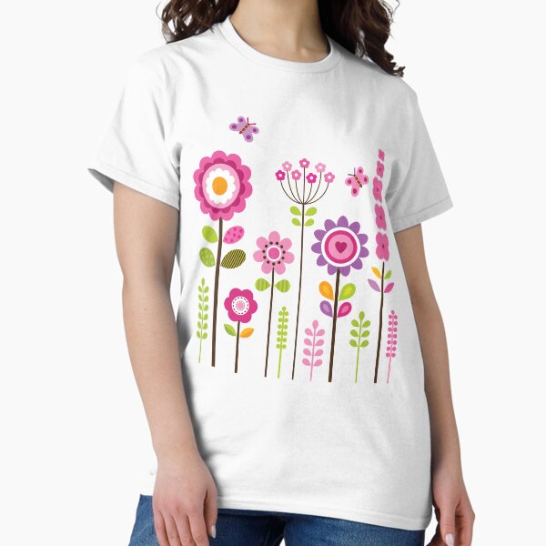 Mod Garden Pink and Purple - Adult & Kids T-Shirts, Sweatshirts & Hoodies apparel design preview 1