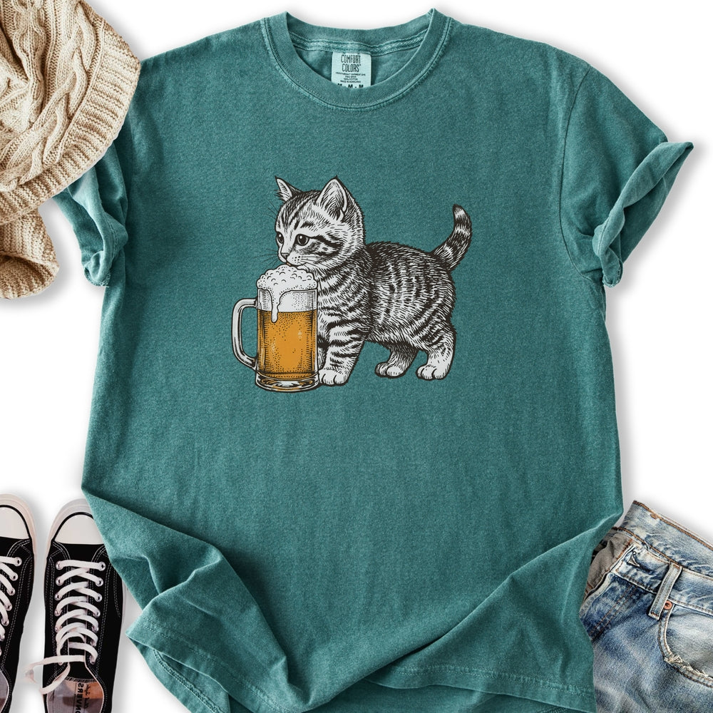 Kitten with Beer - Adult & Kids T-Shirts, Sweatshirts & Hoodies apparel design preview 2