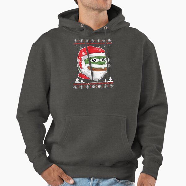 Santa Pepe FeelsOkayMan White Outline - Adult & Kids T-Shirts, Sweatshirts & Hoodies apparel design preview 1