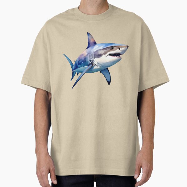 Hunter from the Deep, Shark in Watercolor Style - Adult & Kids T-Shirts, Sweatshirts & Hoodies apparel design preview 1