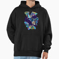 Psychedelic Bat Trio Pattern on Blue - Adult & Kids T-Shirts, Sweatshirts & Hoodies apparel design preview 1
