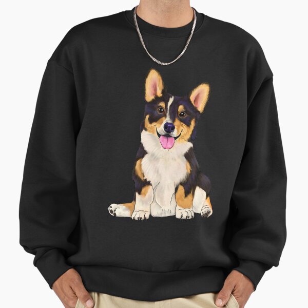 Cute sitting corgi tri color dog - Adult & Kids T-Shirts, Sweatshirts & Hoodies apparel design preview 1