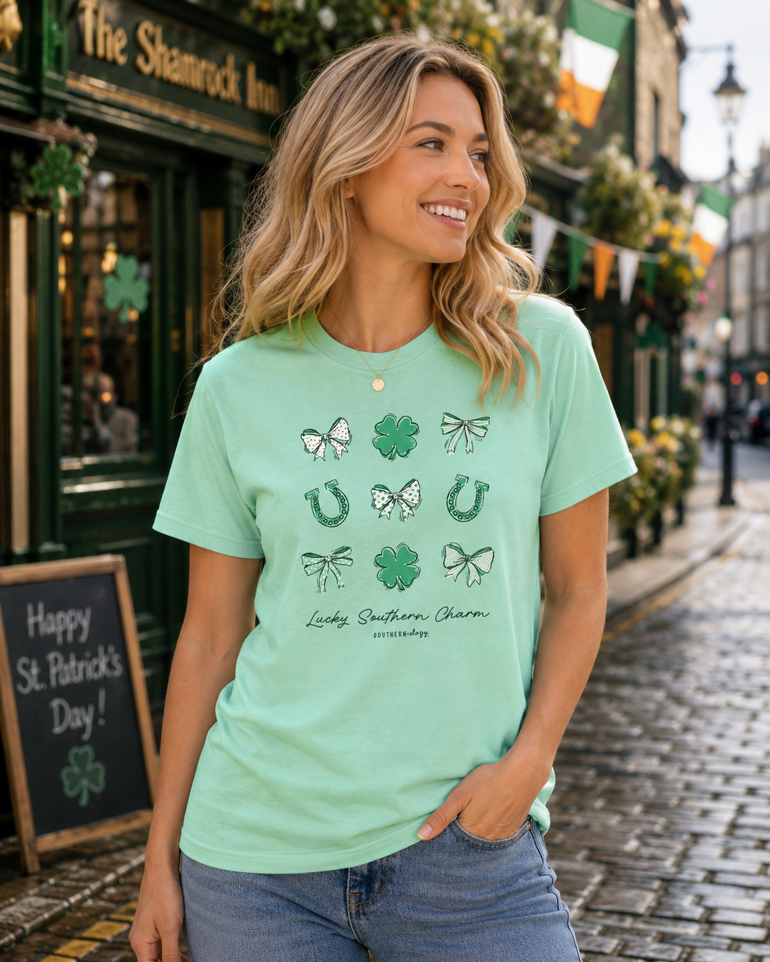 Southernology Lucky Southern Charm Irish Comfort - Adult & Kids T-Shirts, Sweatshirts & Hoodies apparel design preview 1