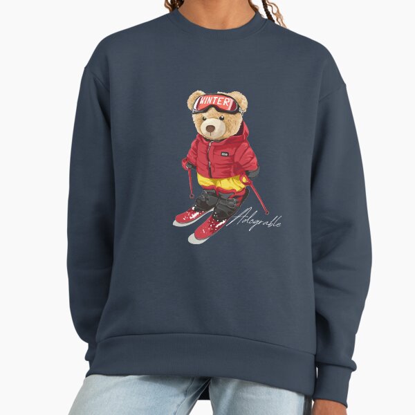 Cute Adorable bear Skiing Adograble Ski - Adult & Kids T-Shirts, Sweatshirts & Hoodies apparel design preview 1