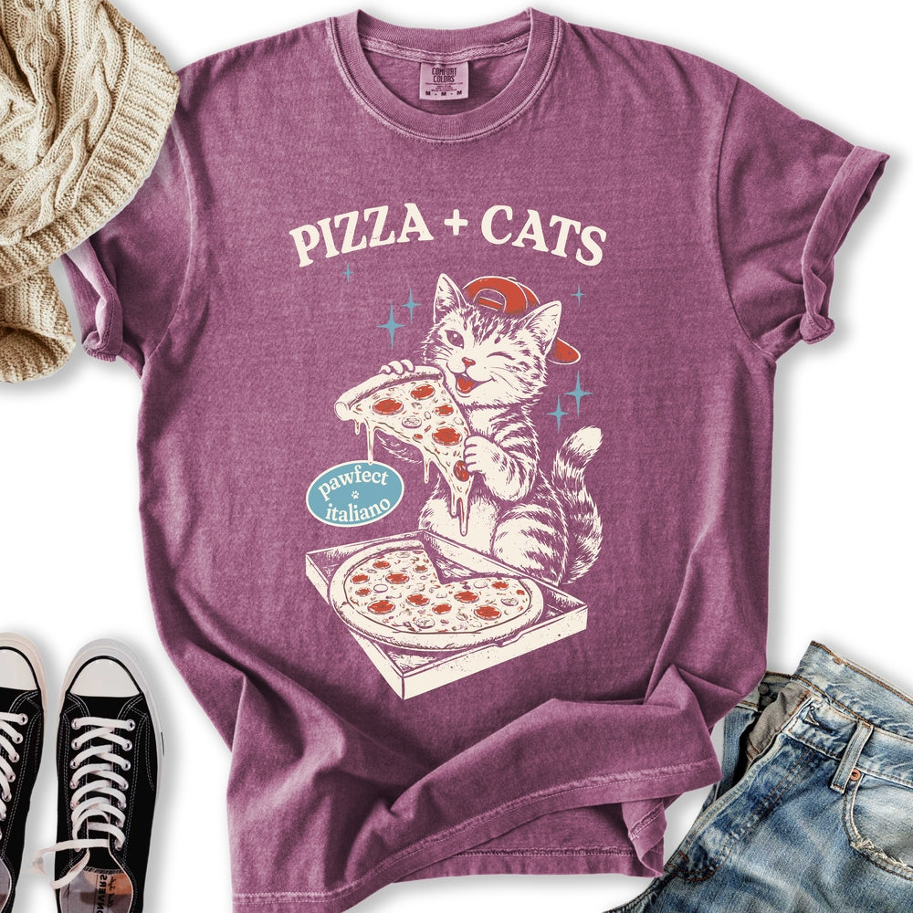 Pizza and Cats - Adult & Kids T-Shirts, Sweatshirts & Hoodies apparel design preview 2