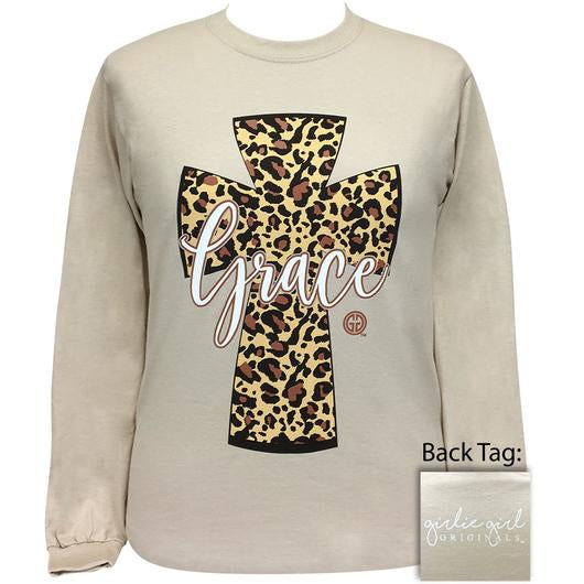Girlie Girl Originals Preppy Grace Leopard Cross - Adult & Kids T-Shirts, Sweatshirts & Hoodies apparel design preview 1