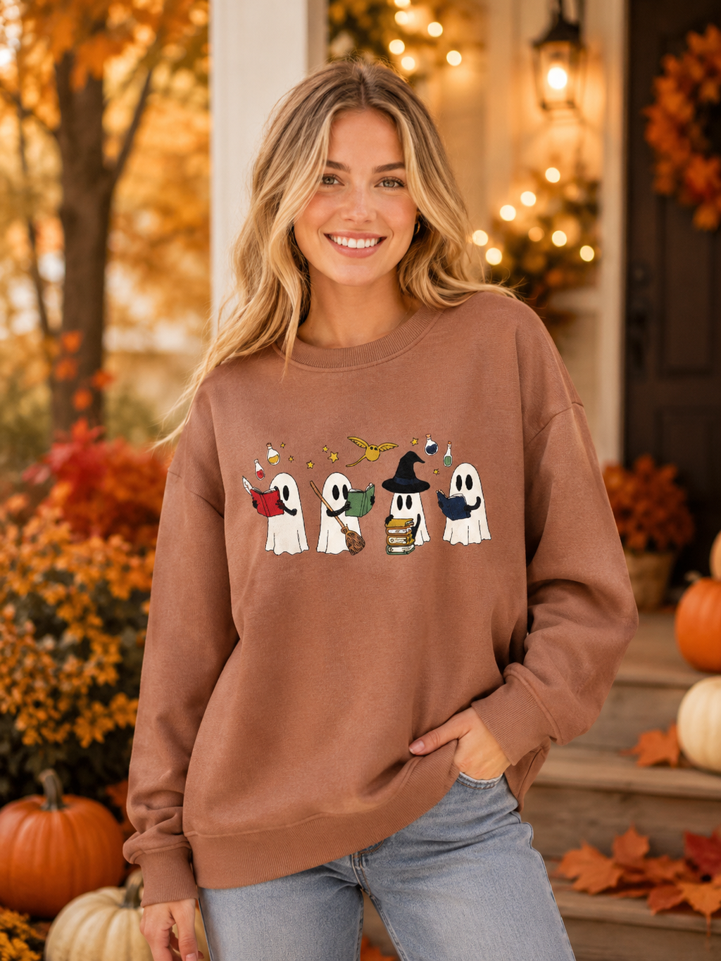 Simply Southern 0226 Ghost Fall Embroidered Crew - Adult & Kids T-Shirts, Sweatshirts & Hoodies apparel design preview 1