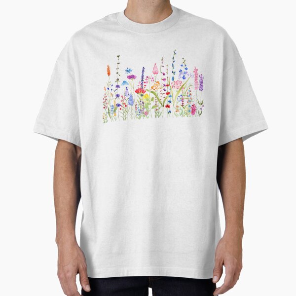 Hand painted colorful wild flower field - Adult & Kids T-Shirts, Sweatshirts & Hoodies apparel design preview 1