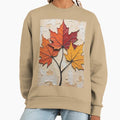 Golden Autumn Branch Trio of Fall Leaves - Adult & Kids T-Shirts, Sweatshirts & Hoodies apparel design preview 1