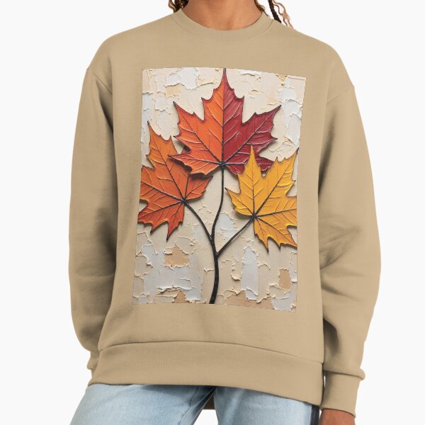 Golden Autumn Branch Trio of Fall Leaves - Adult & Kids T-Shirts, Sweatshirts & Hoodies apparel design preview 1