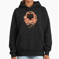 Feline Spy Cute Floral Black Cat - Adult & Kids T-Shirts, Sweatshirts & Hoodies apparel design preview 1