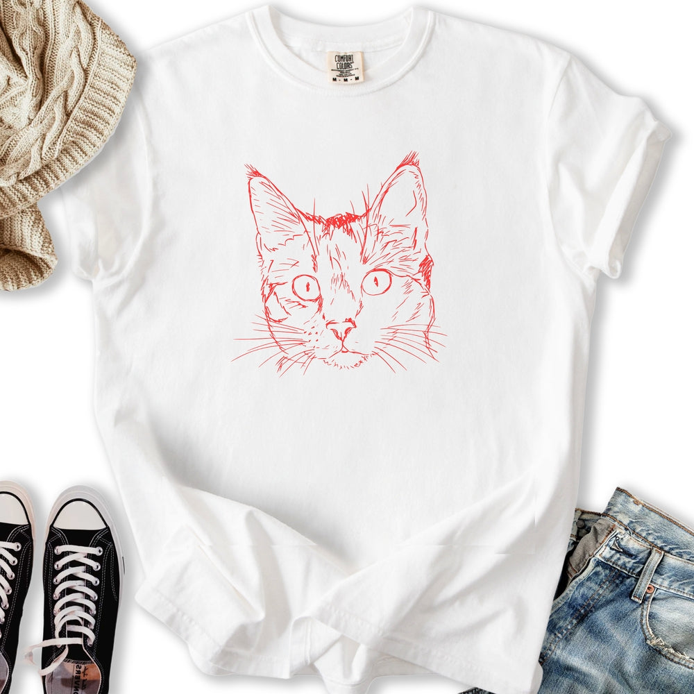 Vintage Cat Sketch - Adult & Kids T-Shirts, Sweatshirts & Hoodies apparel design preview 2