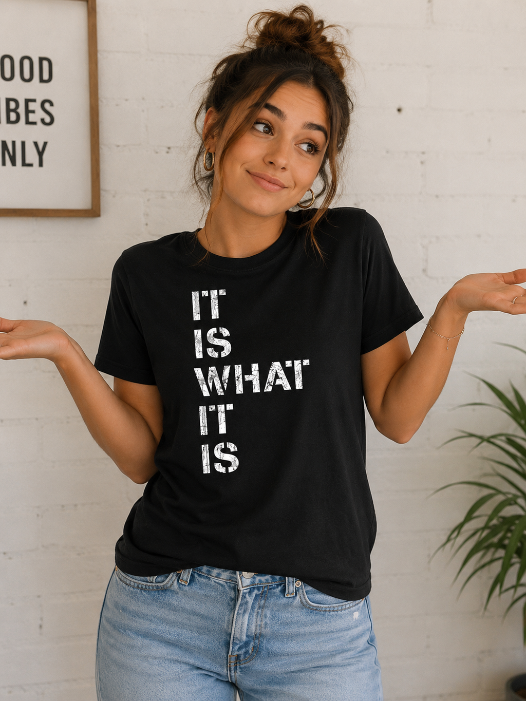 SALE Sassy Frass It Is What V-Neck Canvas - Adult & Kids T-Shirts, Sweatshirts & Hoodies apparel design preview 1