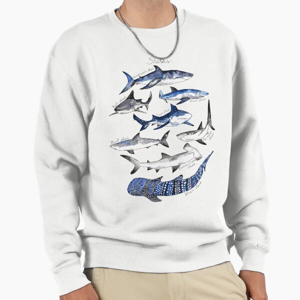 Sharks Watercolor Chart - Adult & Kids T-Shirts, Sweatshirts & Hoodies apparel design preview 1