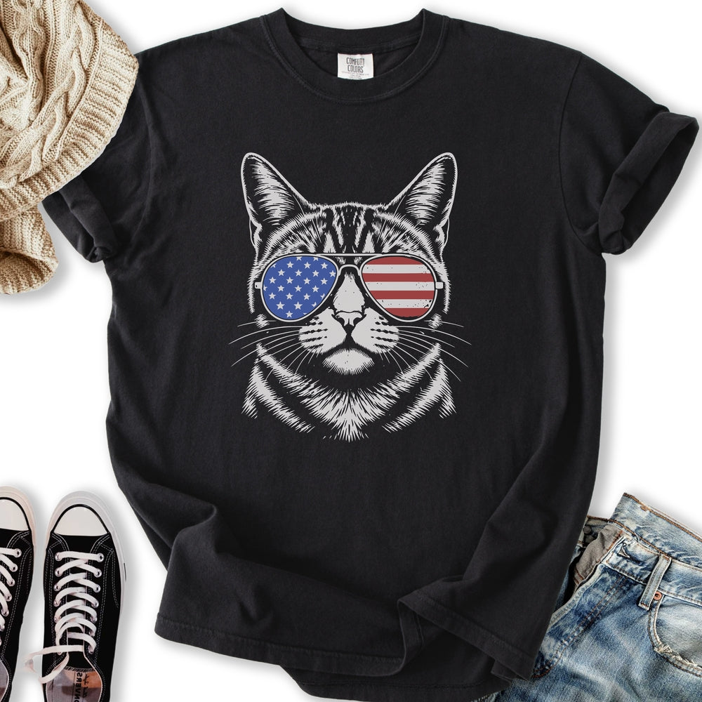 USA Aviator Cat - Adult & Kids T-Shirts, Sweatshirts & Hoodies apparel design preview 1