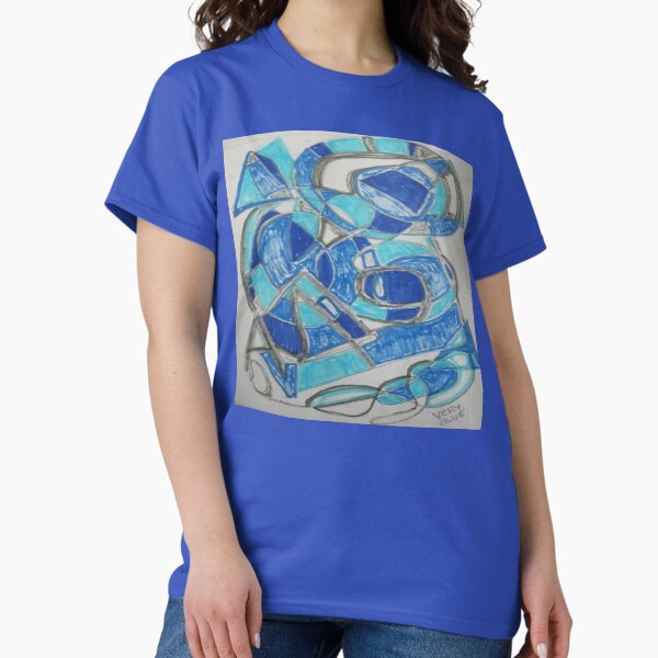 Very blue colorful geometric abstract design - Adult & Kids T-Shirts, Sweatshirts & Hoodies apparel design preview 1