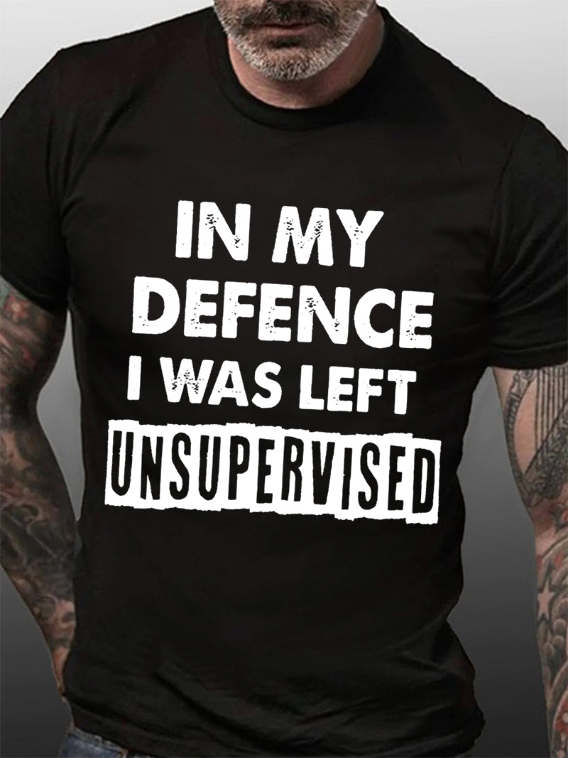 In My Defence I Was Left Print Men Slogan - Adult & Kids T-Shirts, Sweatshirts & Hoodies apparel design preview 2