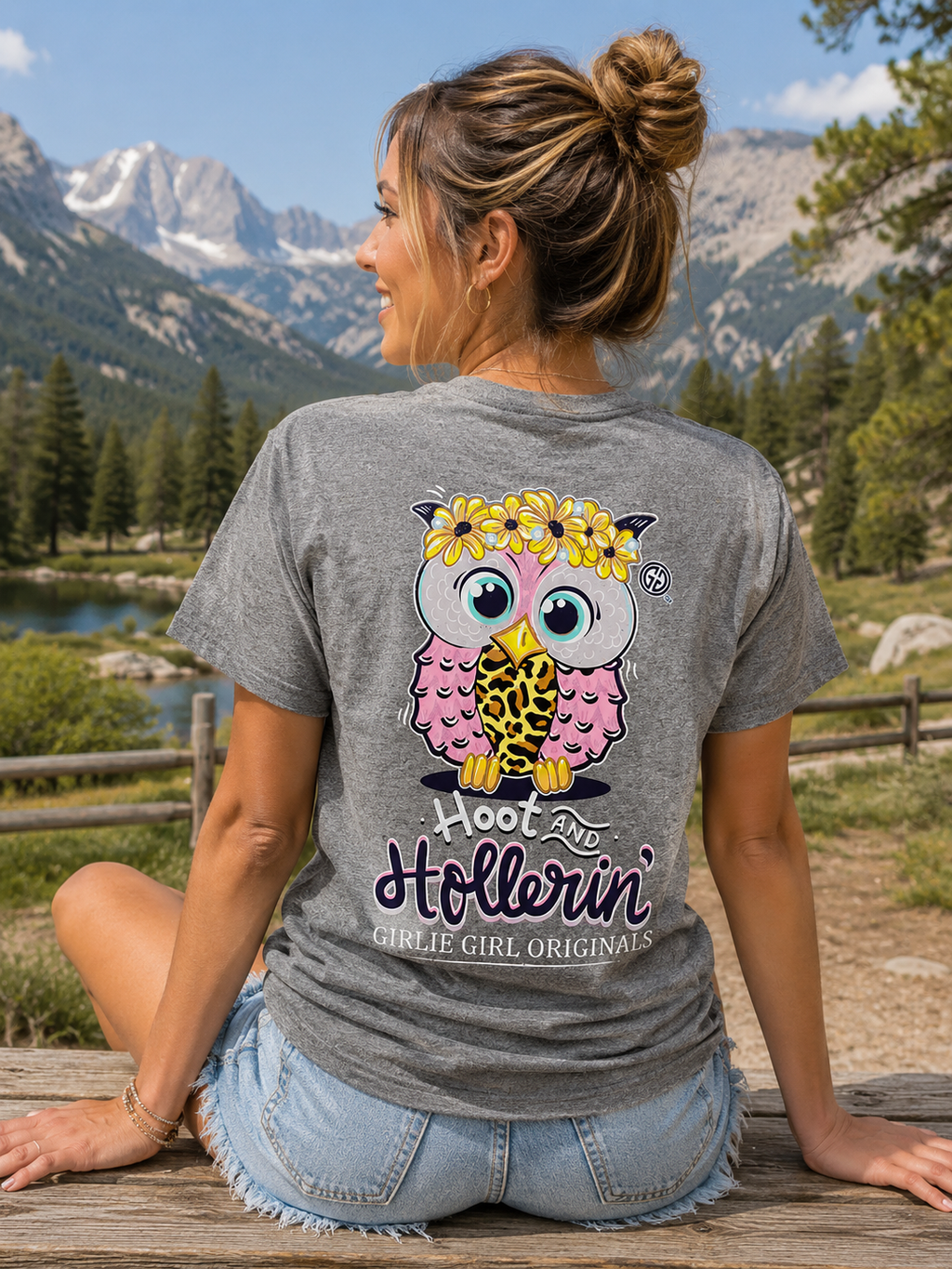 Girlie Girl Originals Preppy Hoot Hollerin Owl - Adult & Kids T-Shirts, Sweatshirts & Hoodies apparel design preview 1