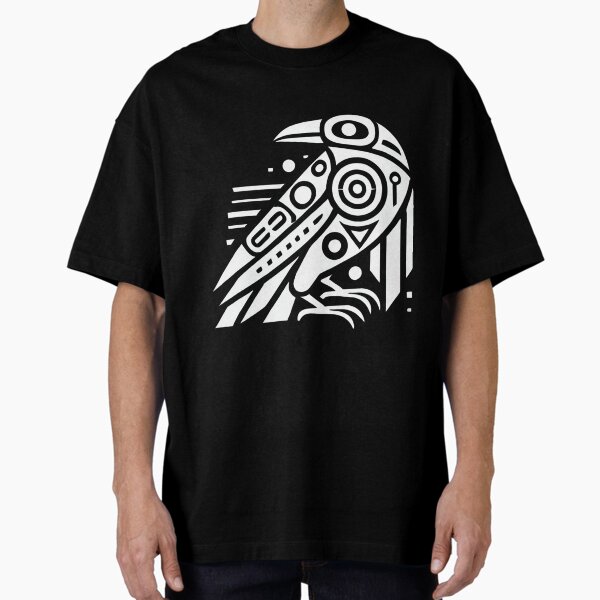 Pacific Northwest Raven Negative Space Linework - Adult & Kids T-Shirts, Sweatshirts & Hoodies apparel design preview 1