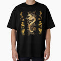 GOLD DRAGON IN BLACK,Egret,Lotus,Green Floral - Adult & Kids T-Shirts, Sweatshirts & Hoodies apparel design preview 1