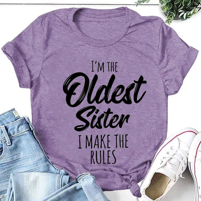 I Am The Oldest Sister Fashion Letter Print Women - Adult & Kids T-Shirts, Sweatshirts & Hoodies apparel design preview 2