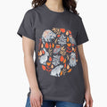 Fairy forest with animals and birds. Raccoons, owls, - Adult & Kids T-Shirts, Sweatshirts & Hoodies apparel design preview 1